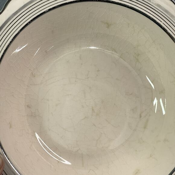 Limoges Peach Blo Ritz Platinum Salad/Soup Bowl Sebring Ohio Scalloped Vintage - Picture 3 of 6